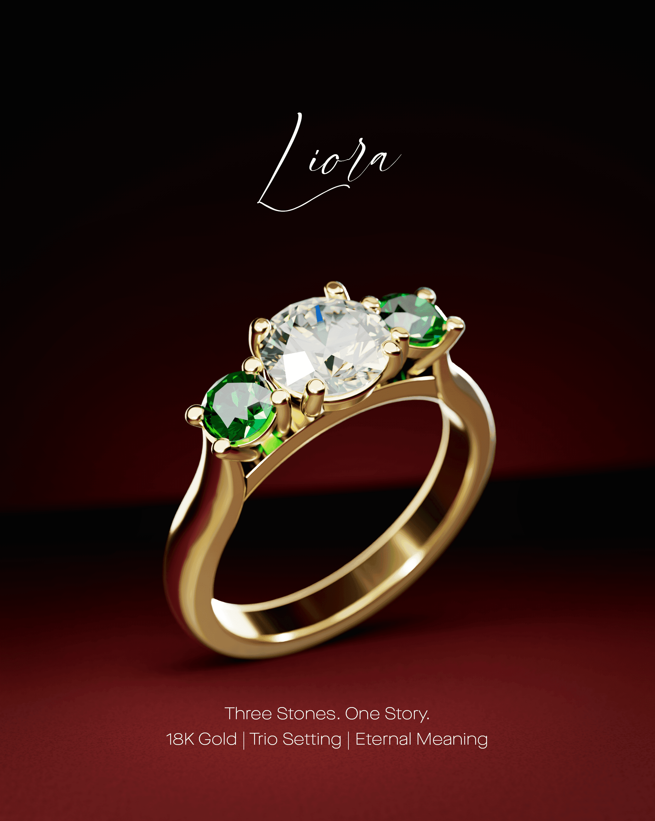 Ring detail jewelry product graphic design